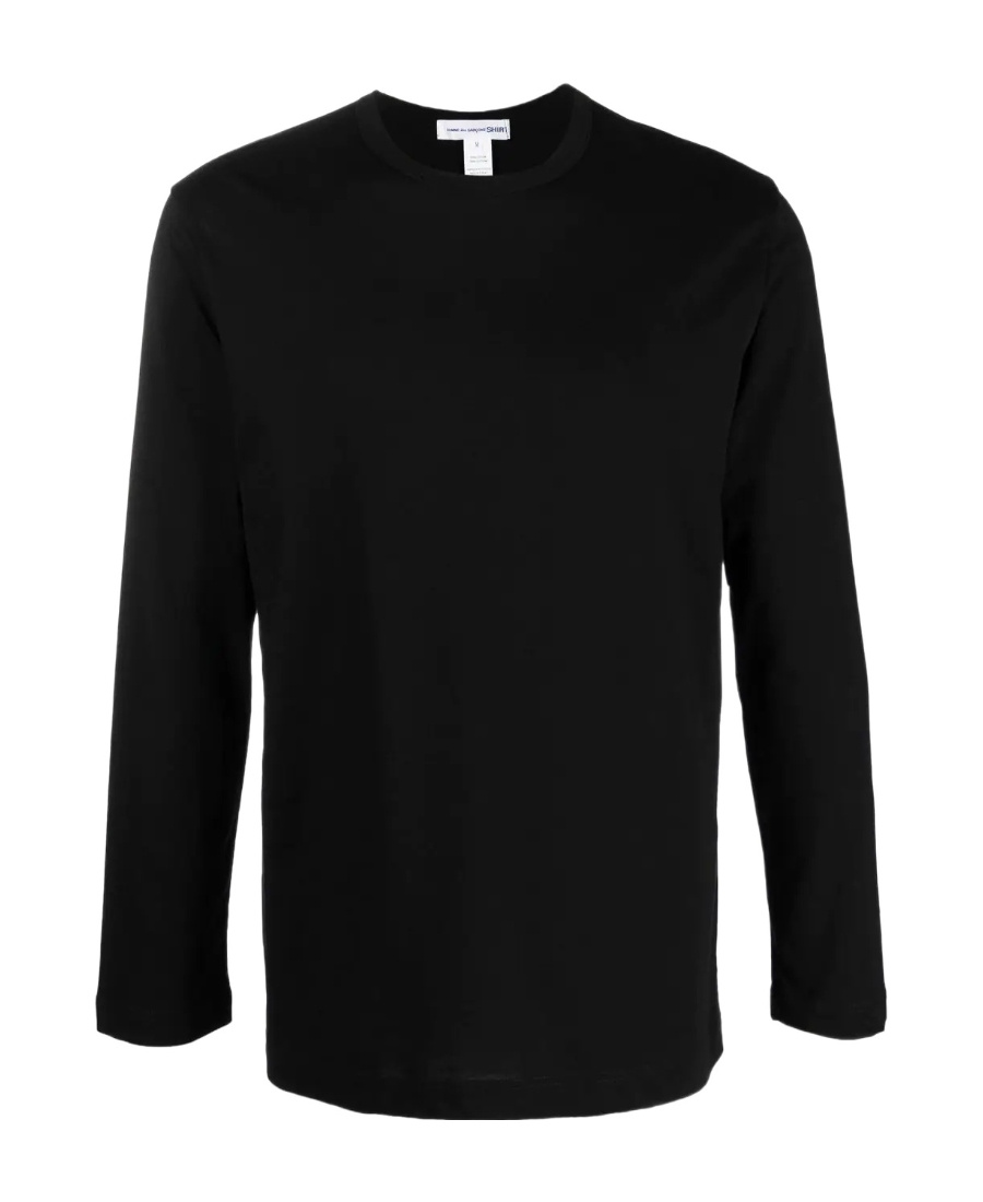 Comme Des Garçons Round Collar And Long-sleeved T-shirt In Black