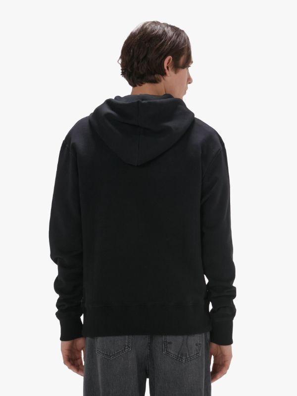 Jw Anderson Canary Cotton Jersey Hoodie In Black