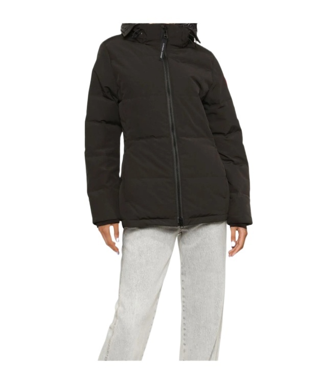 Canada Goose Hooded Quilted Jacket Long Sleeves In Black