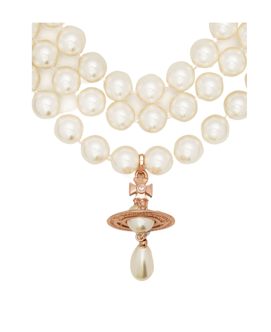 Vivienne Westwood Three-row Pearl Choker Necklace In Yellow
