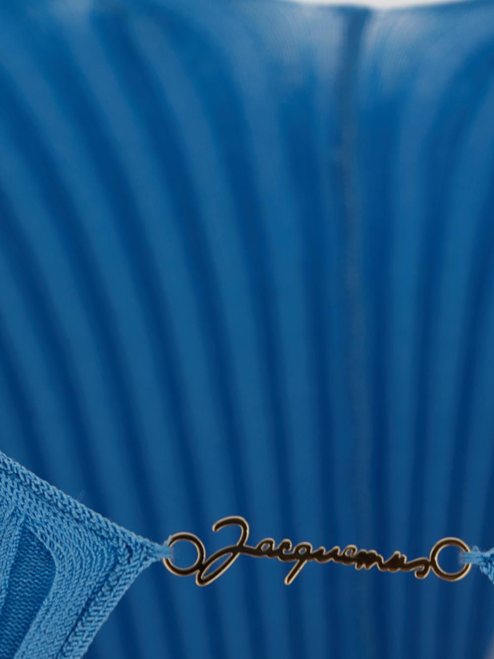 Jacquemus Logo-plaque Ribbed-knit Cardigan In Blue