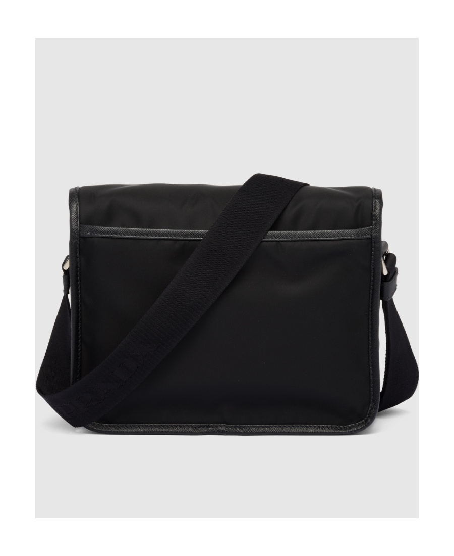 Prada Re-nylon Triangle-logo Crossbody Bag In Black