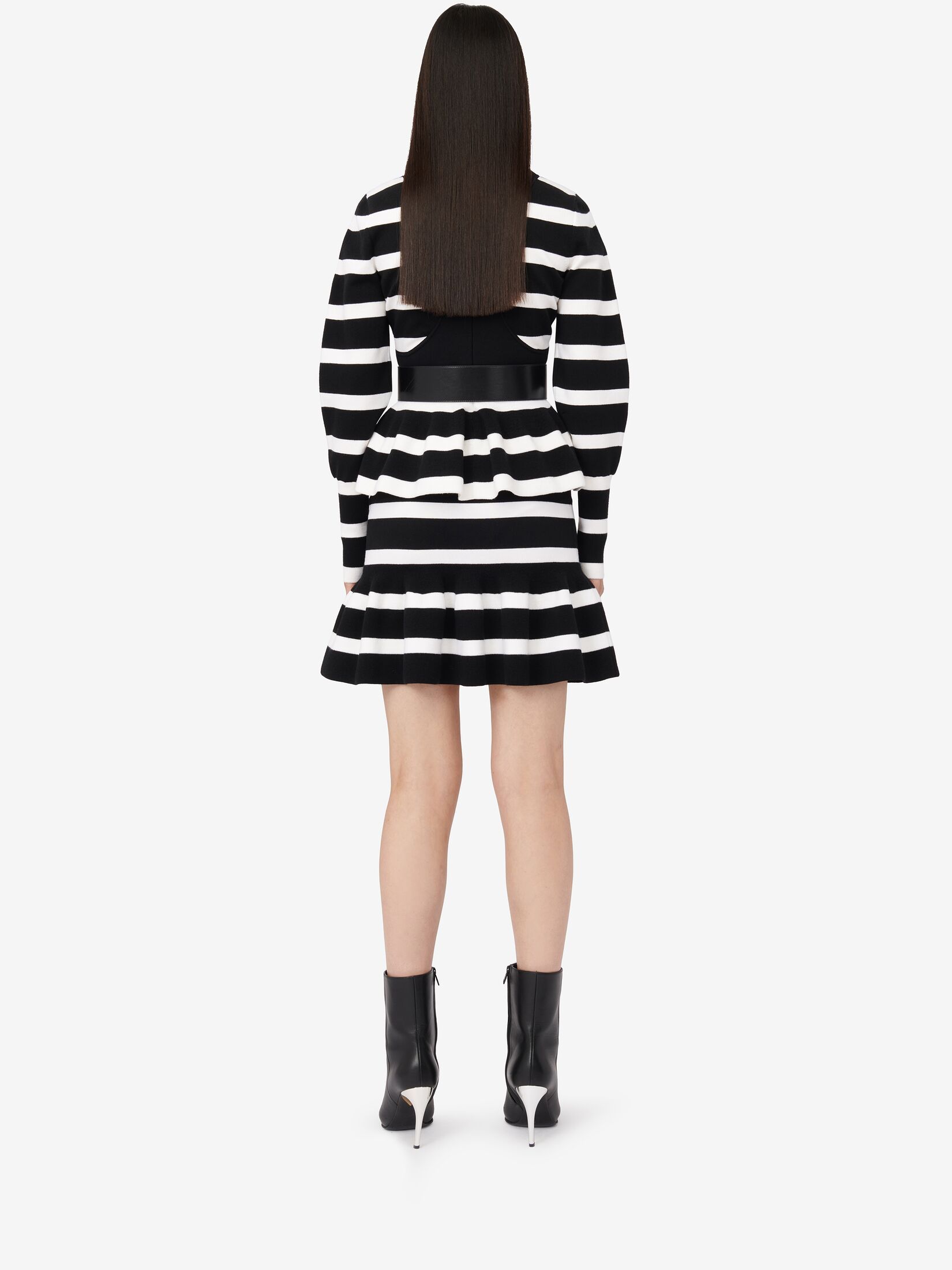 Alexander Mcqueen Wool Striped Sweater In Black