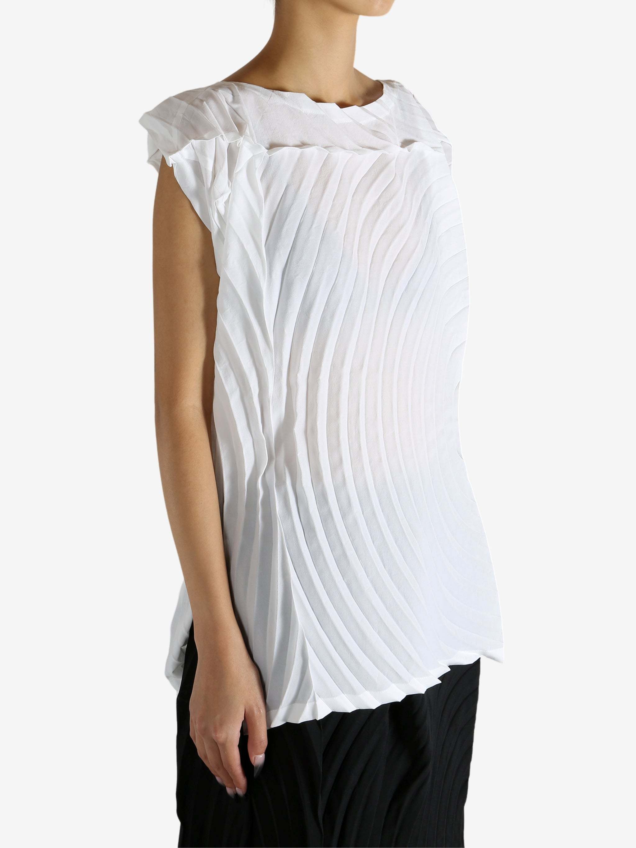 Issey Miyake Paper Bag Pleats In White