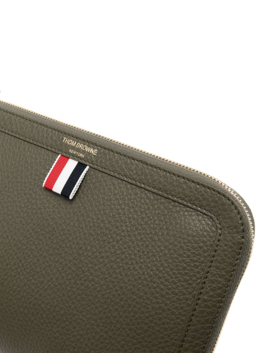 Thom Browne Mini Gusset Clutch Bag In Green