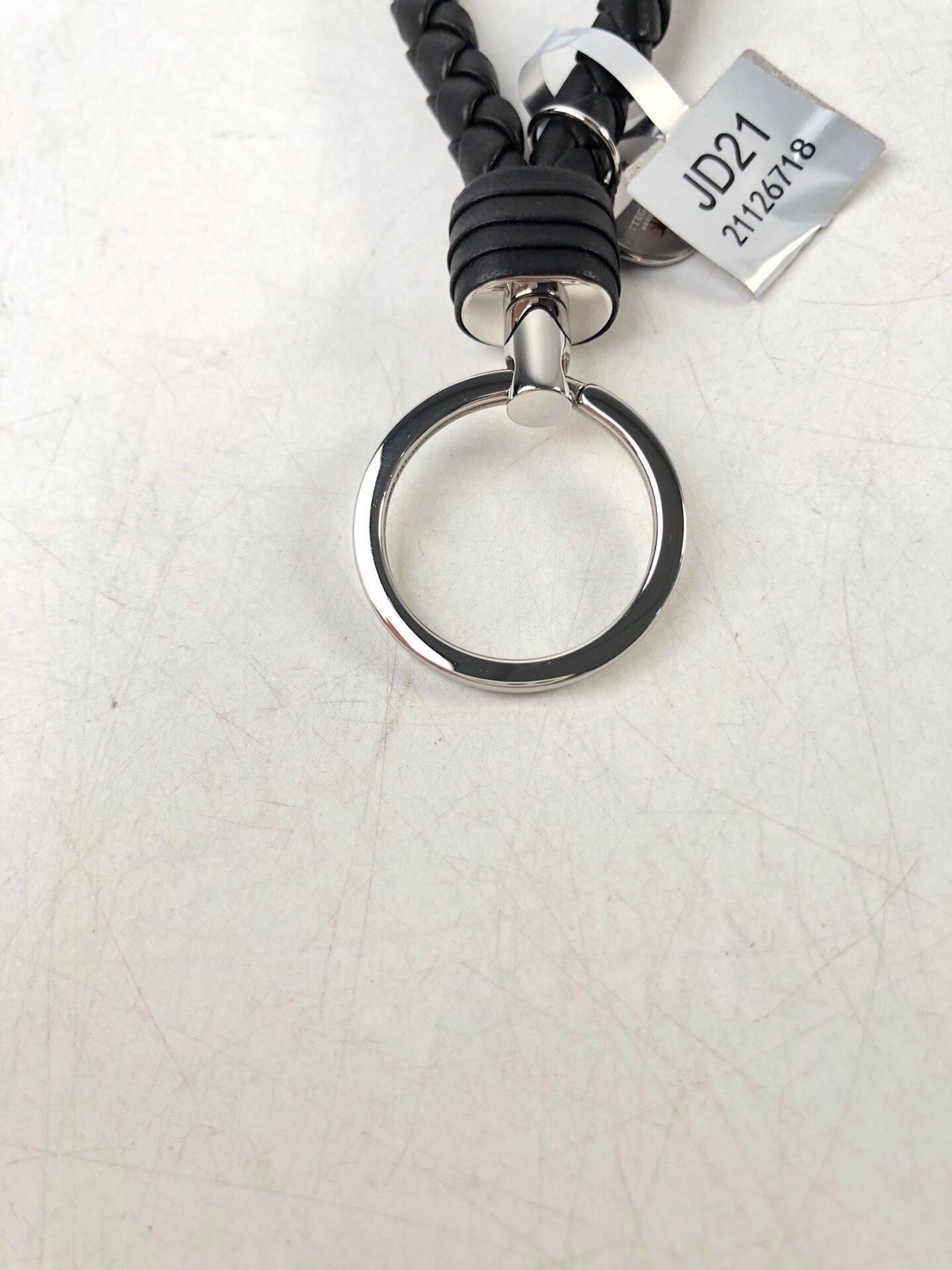 Shop Bottega Veneta Weave A Key Ring In Black