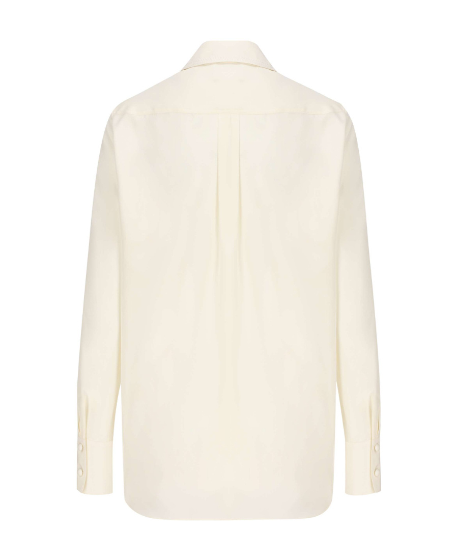Chloé Long-sleeved Silk Crêpe Blouse In White