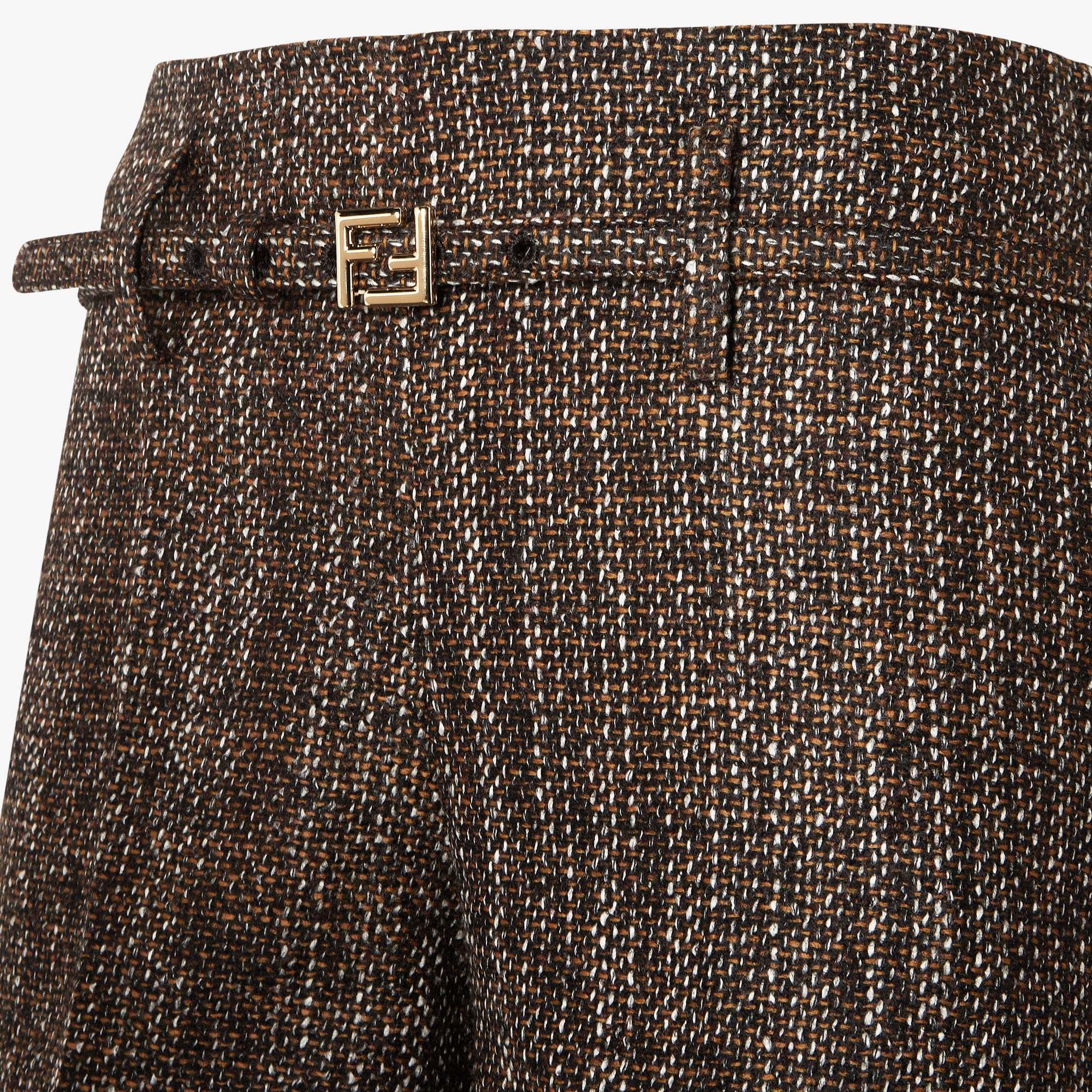 Fendi Women Alpaca And Wool Shorts In Brown