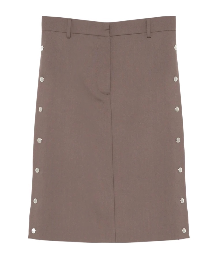 Stella Mccartney Studded Midi Skirt In Brown