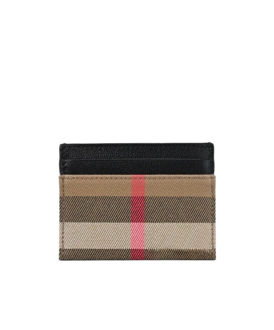 Burberry Check Card Holder In Multicolor