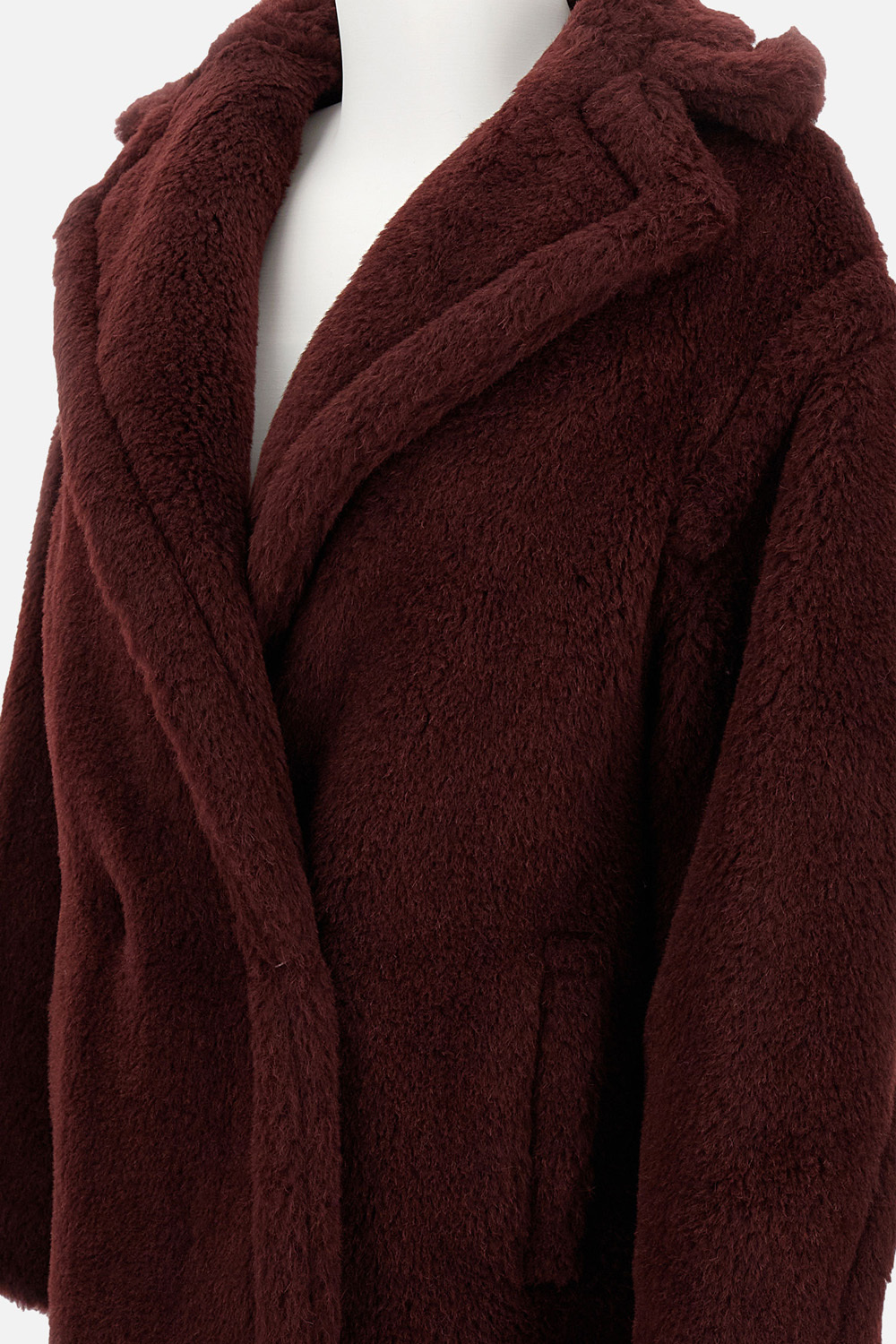 Max Mara Cherry Tedgirl Teddy Bear Icon Coat Coat In Burgundy