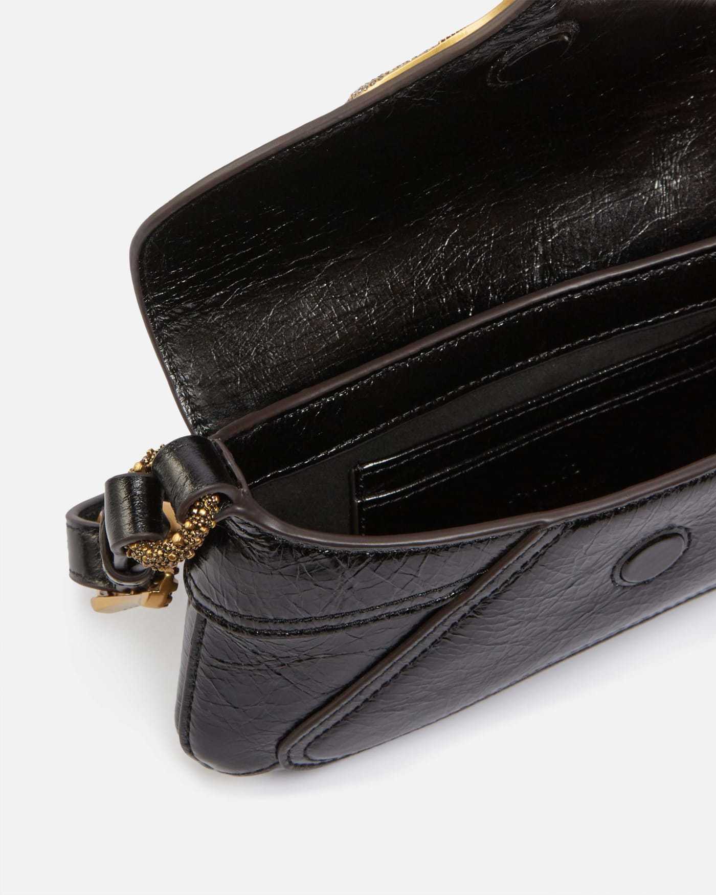 Pinko Small Rounded Rectangular Shoulder Backpack In Black