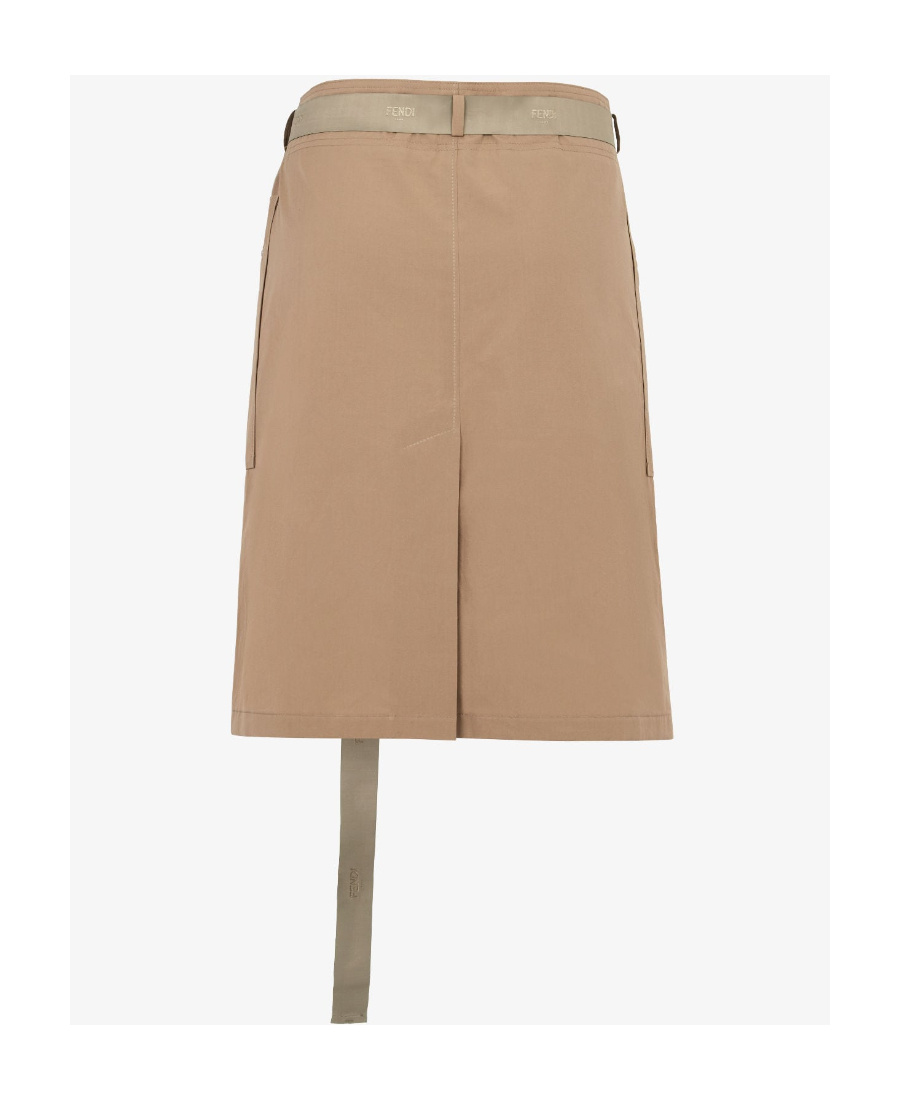 Fendi Brown Cotton Skirt In Brown