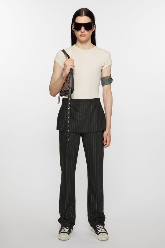 Acne Studios Pinstripe-pattern Trousers In Black