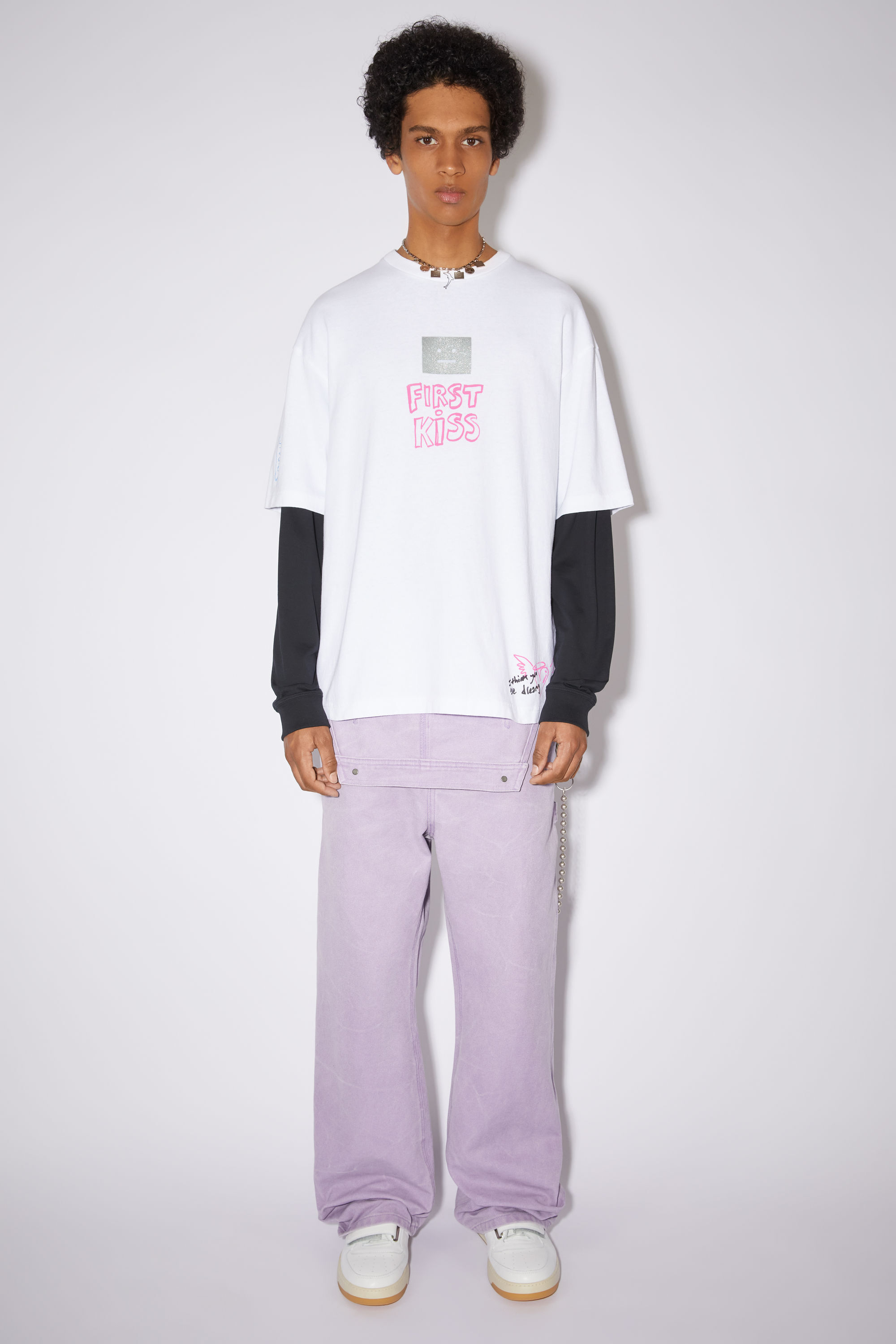 Acne Studios Scribbles Short-sleeve T-shirt In White