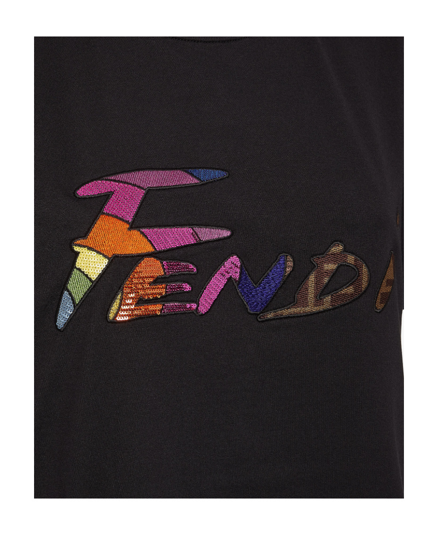 Shop Fendi Black Cotton T-shirt