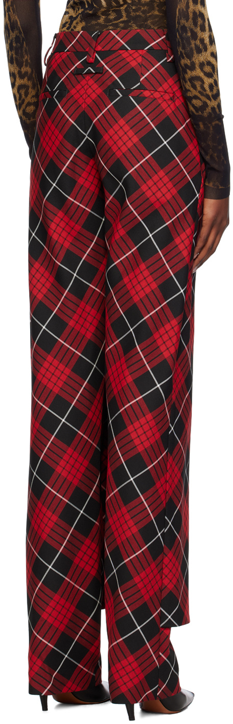 Jean Paul Gaultier Tartan Trousers In Burgundy