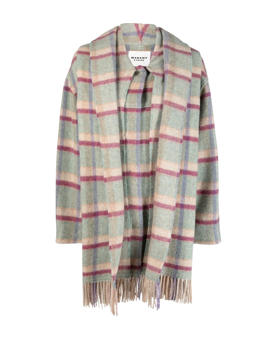 ISABEL MARANT ÉTOILE CHECK-PATTERN SHAWL COAT
