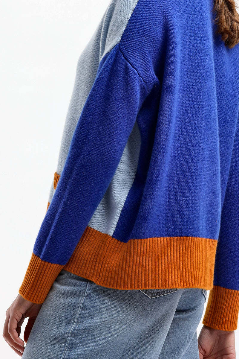 Marni Contrasting-trim Knit Cardigan In Blue
