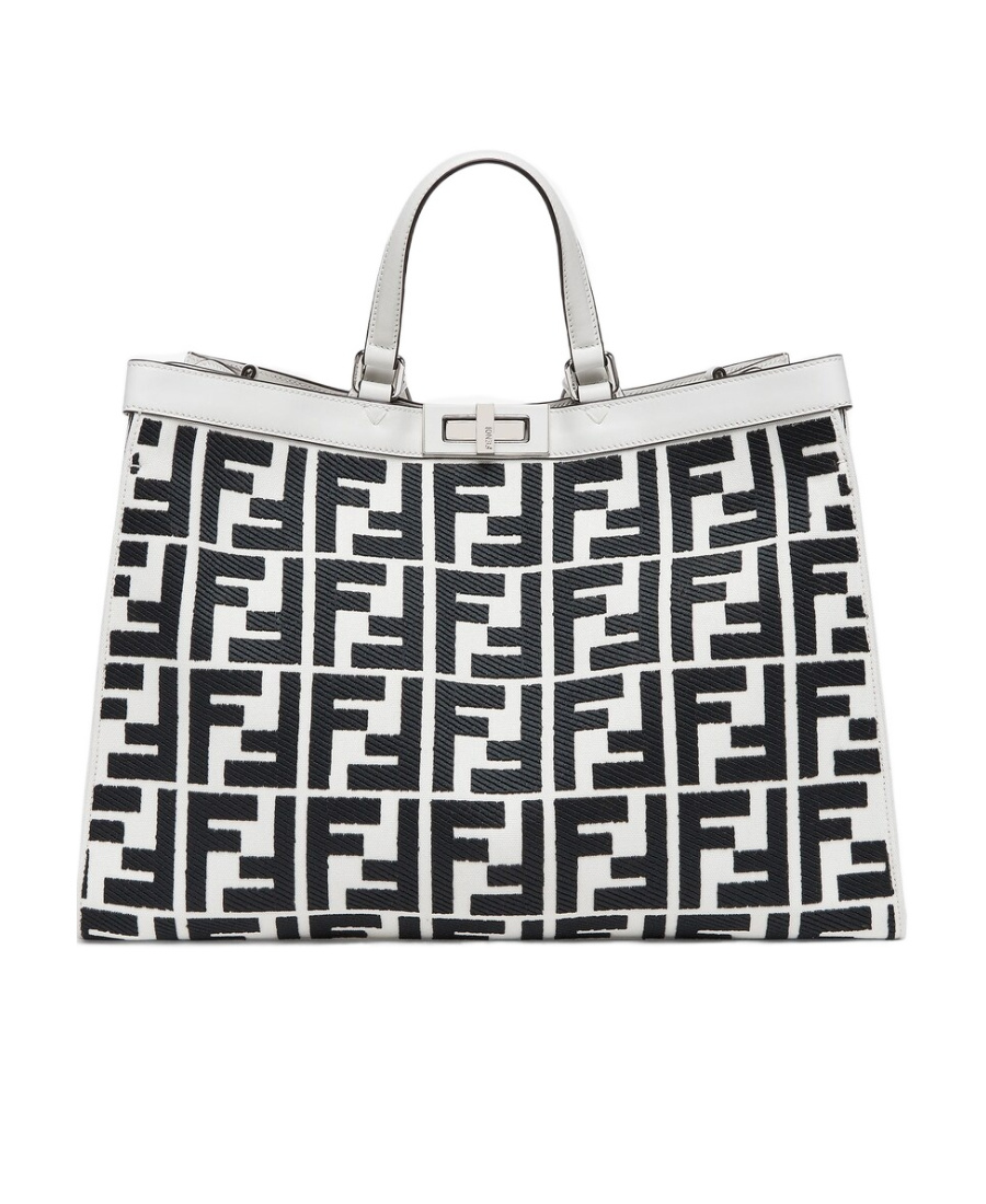 Fendi X Ff-logo Print Tote Bag In Black