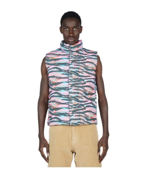 Shop Erl Camouflage-print Sleeveless Gilet In Multicolor