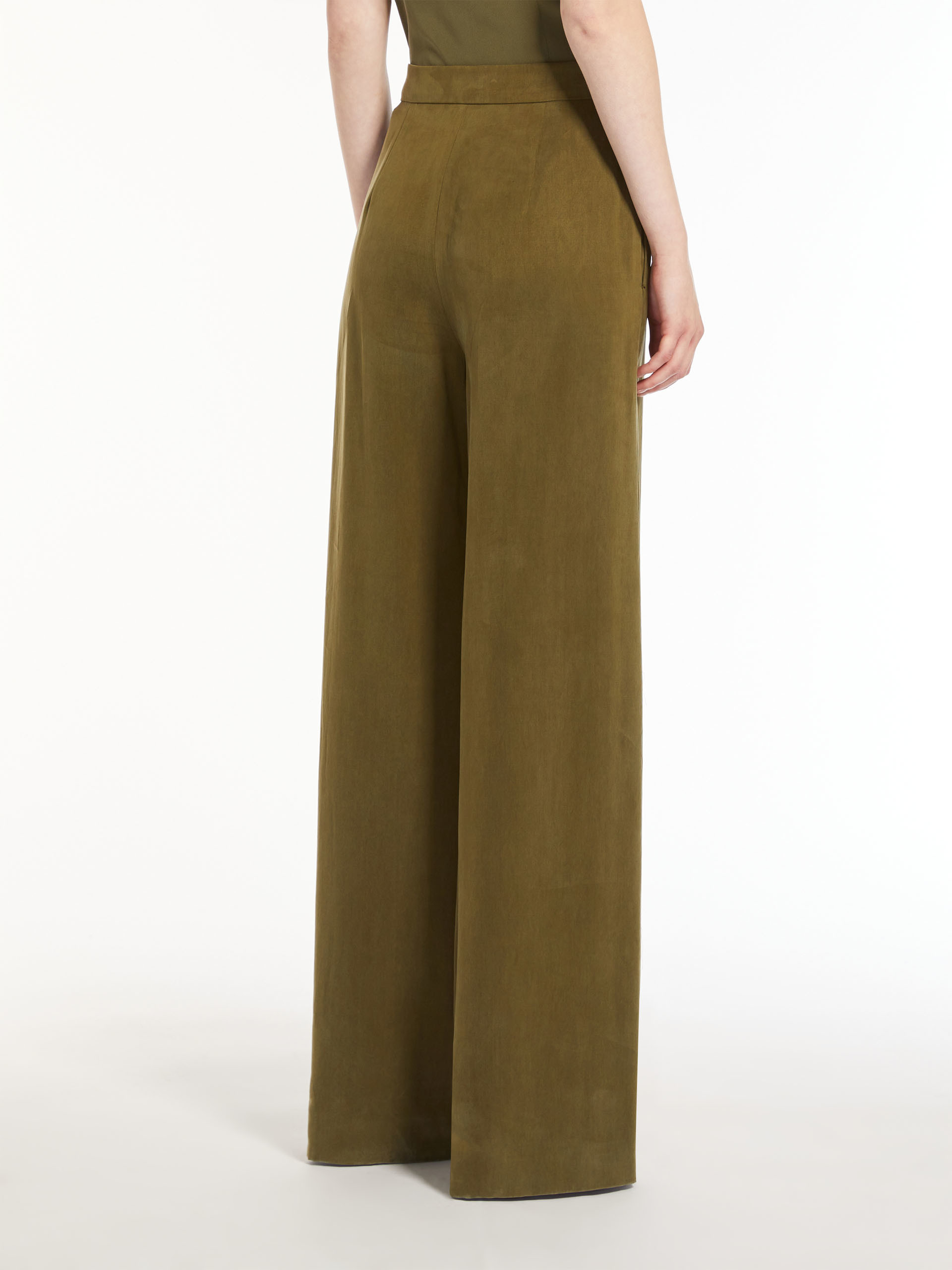 Max Mara High Belt Loop Casual Pants In Green