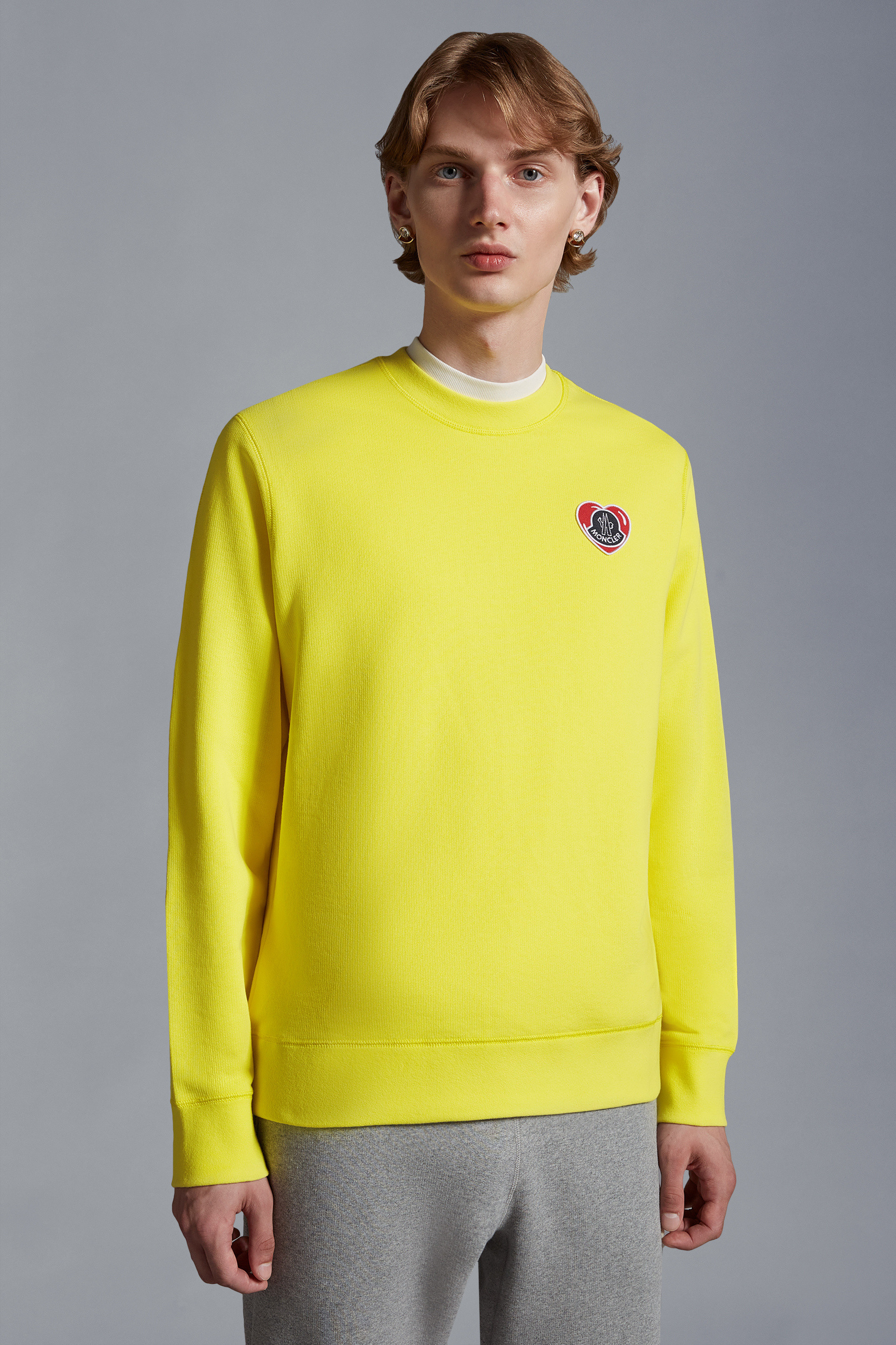 Moncler Logo Long-sleeved Sweater In Yellow