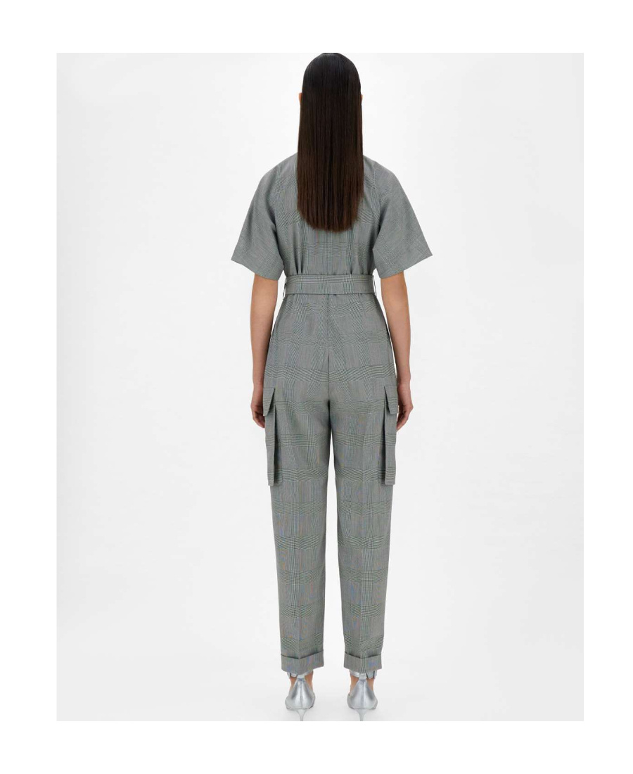 Max Mara Wool Lapel Jumpsuit In Gray