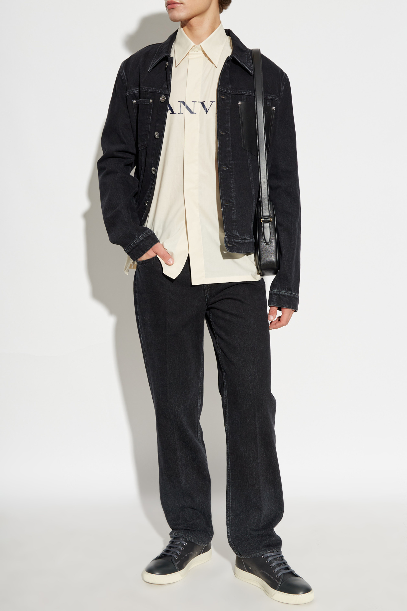 Shop Lanvin Cotton Denim Jacket In Black