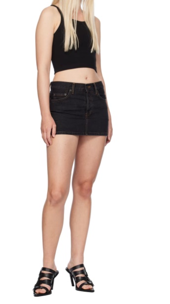 WARDROBE.NYC NON-ELASTIC DENIM SHORT SKIRT
