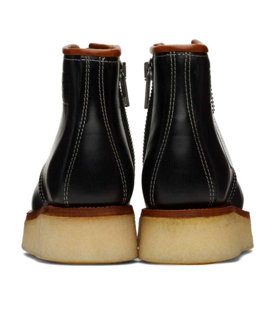 Kenzo Black Yama Lace-up Boots In Black