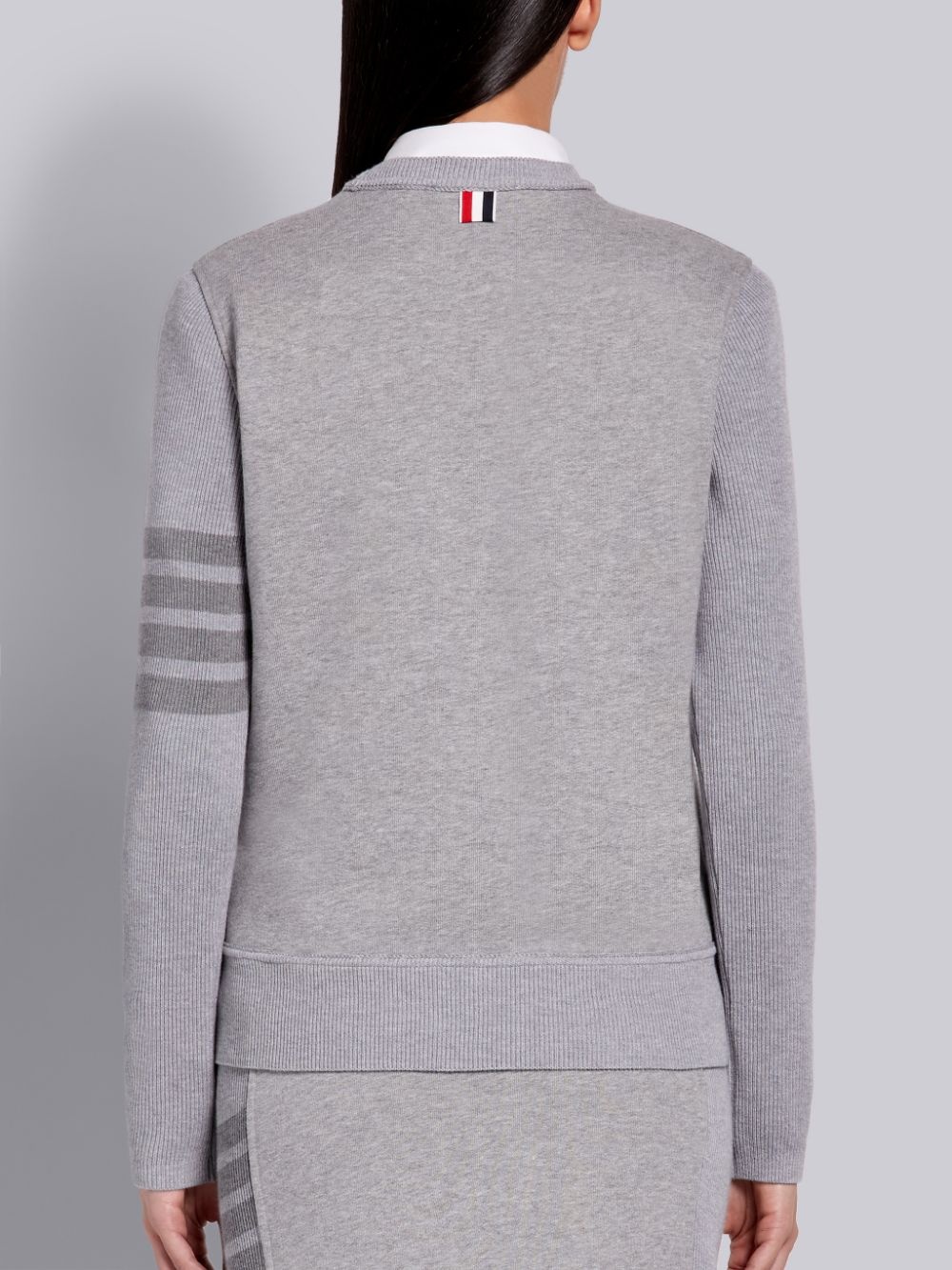 Thom Browne Tonal 4-bar Loopback Sweatshirt In Gray