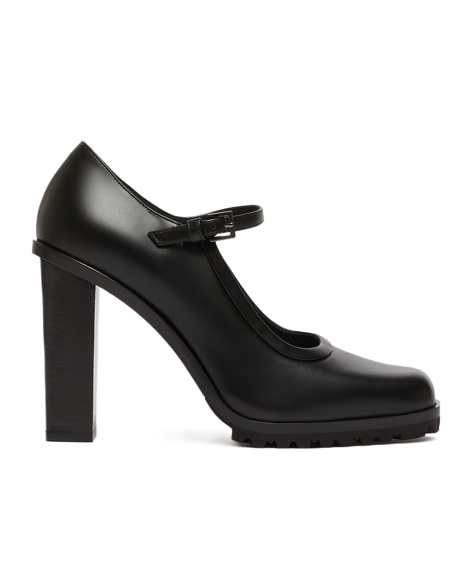 Max Mara Mary Janes In Leather In Black