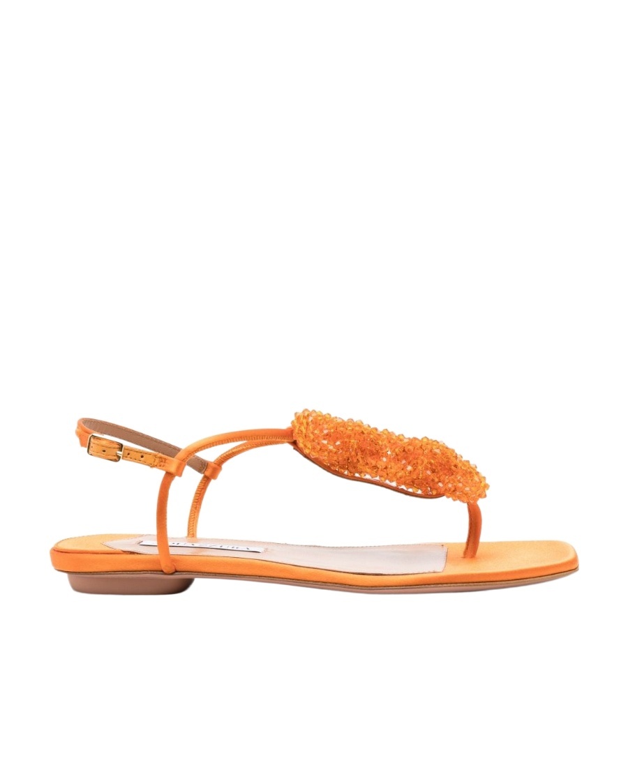 Aquazzura Chain Of Love Thong Sandals In Orange