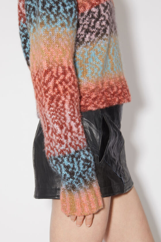 Acne Studios Patterned-intarsia Round-neck Jumper In Pink
