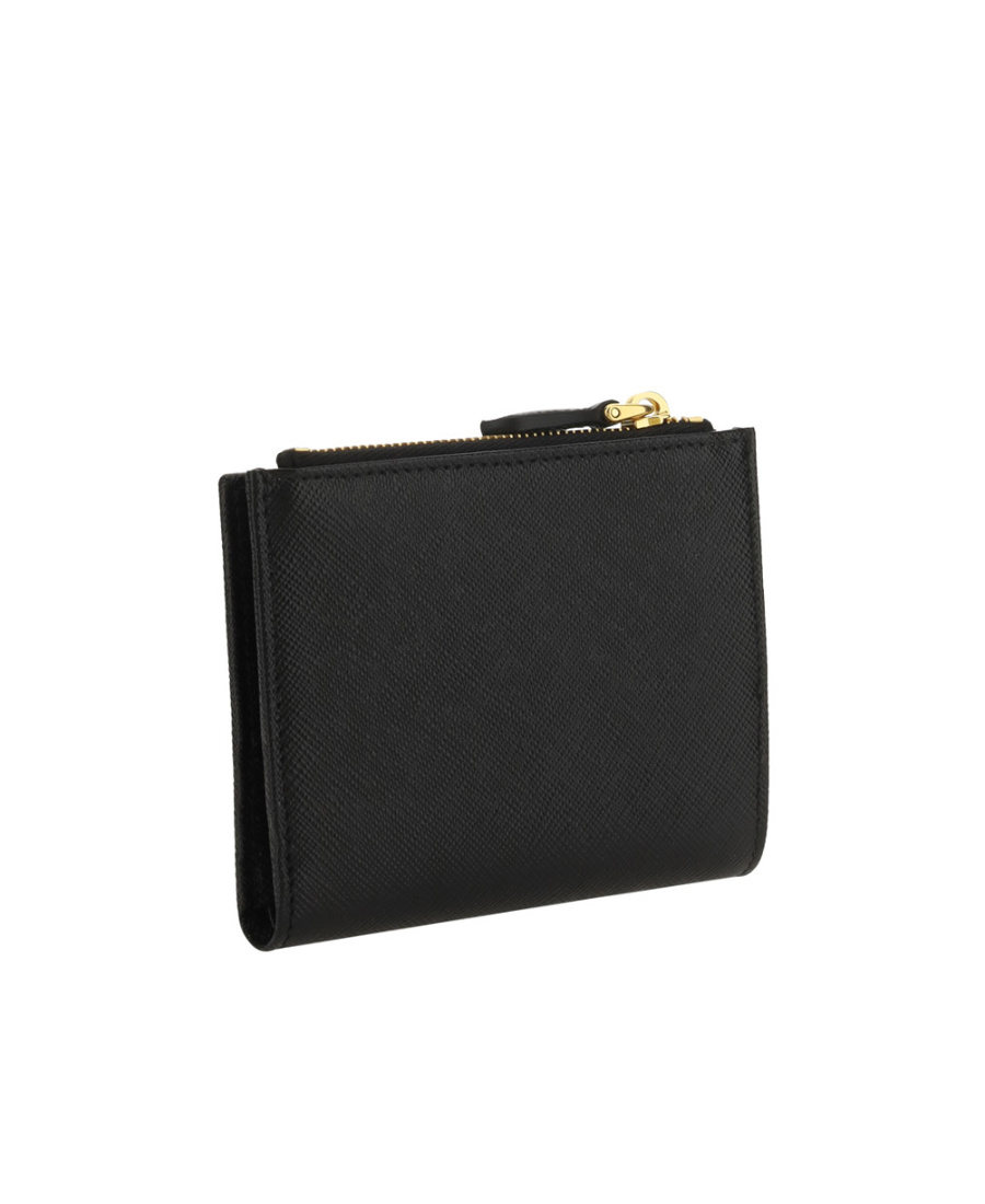 Prada Triangle-logo Saffiano Leather Wallet In Black