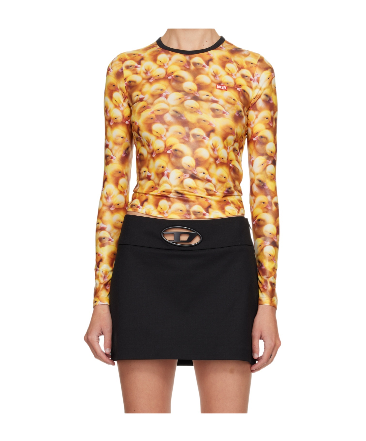 Diesel T-unclau-ls T-shirt In Yellow