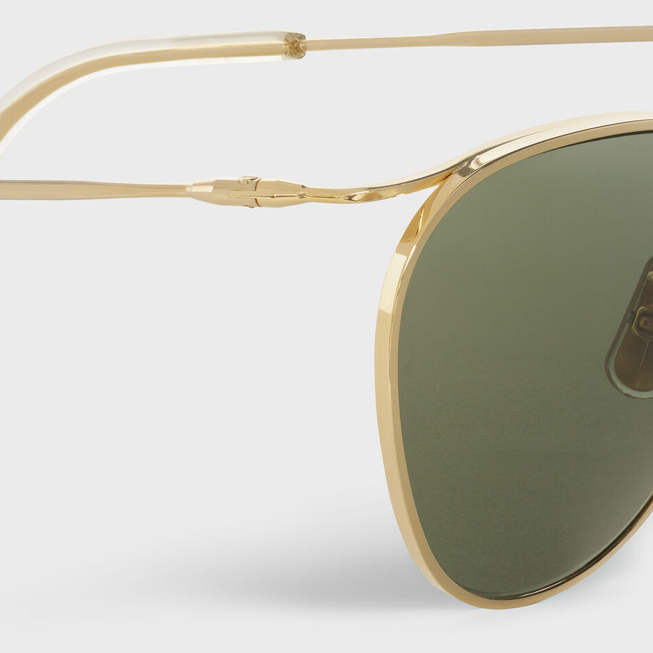Celine Round Frame Green Lens Sunglasses In Green
