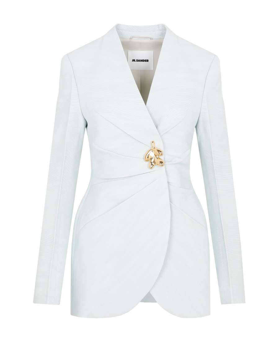 Jil Sander Brooch-detail Tailored Blazer In White