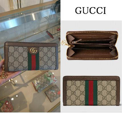 Shop Gucci Ophidia Zip Around Wallet In Black