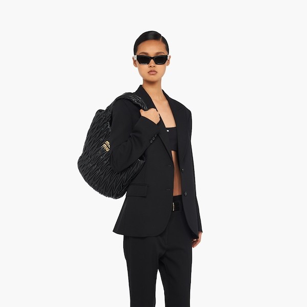 Shop Miu Miu Wander Matelass� Tote In Black