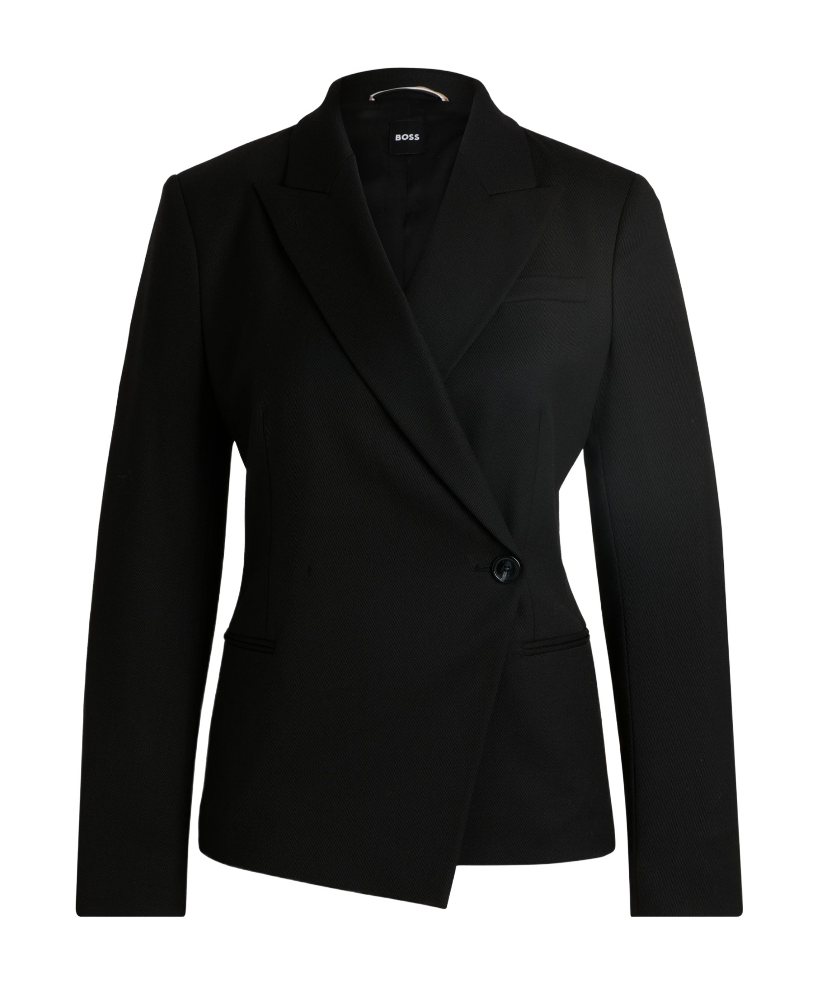 Hugo Boss Slim-fit Jacket In Wool-blend Twill In Black