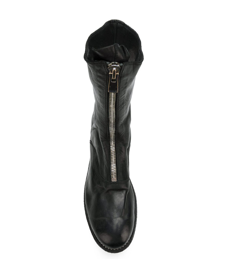 Guidi Front Zipper Boots In Black