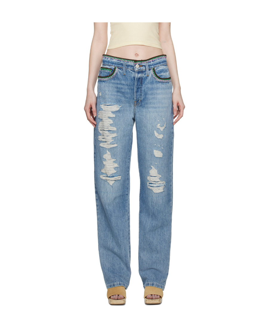 FRAME IMITATION OLD STRAIGHT DENIM TROUSERS 