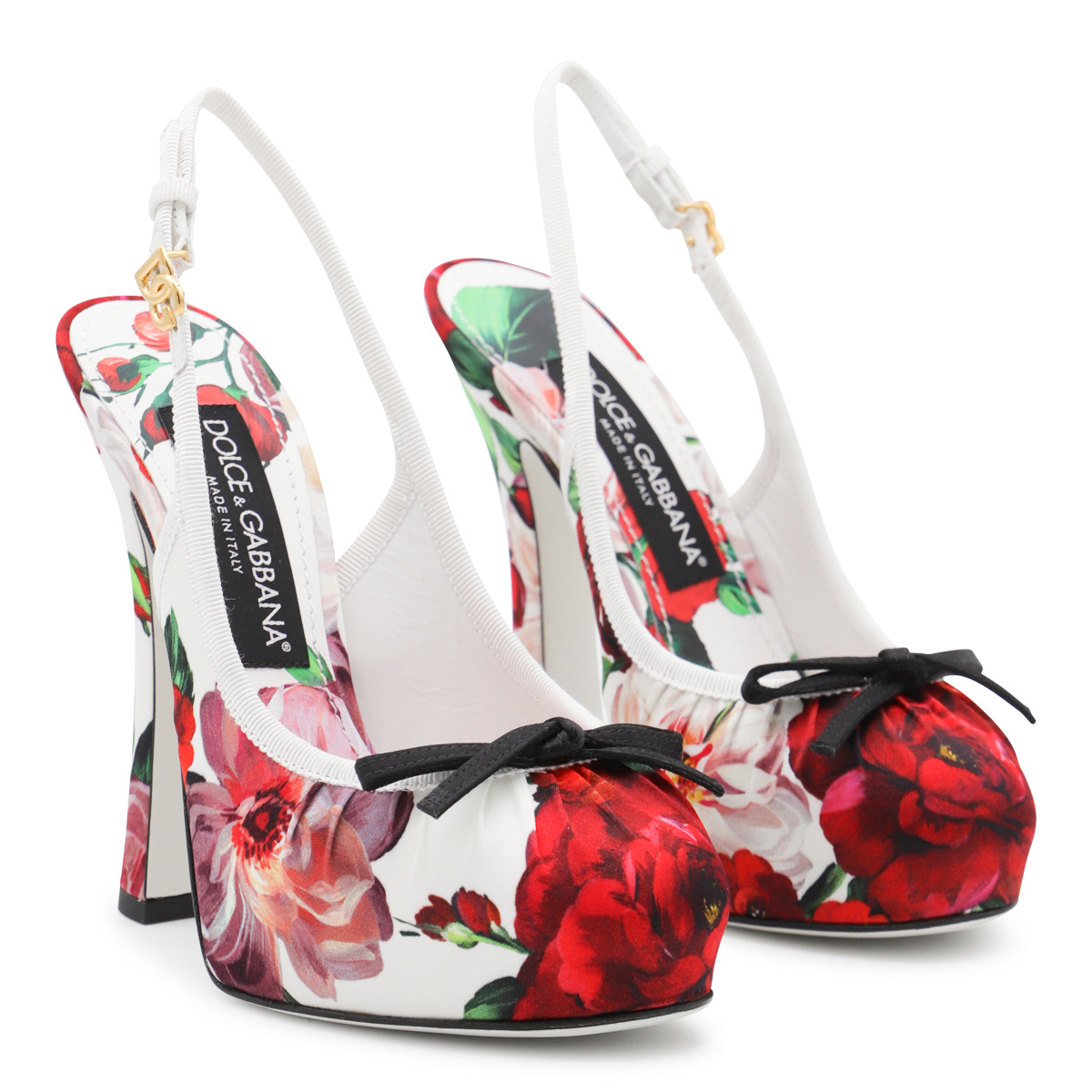 Shop Dolce & Gabbana Printed High-heeled Sandals In White