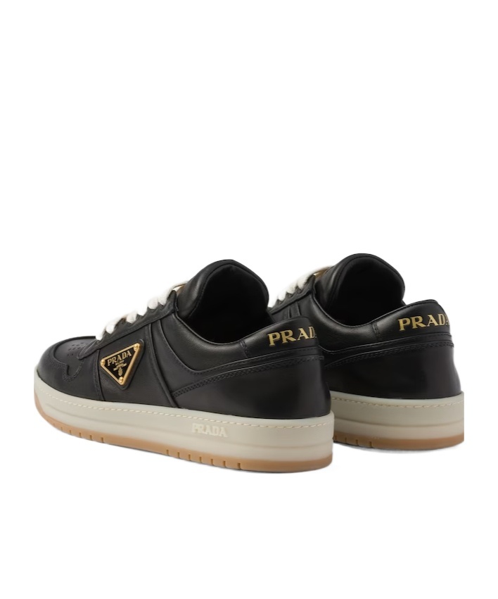 Prada Downtown Nappa Leather Sneakers In Black