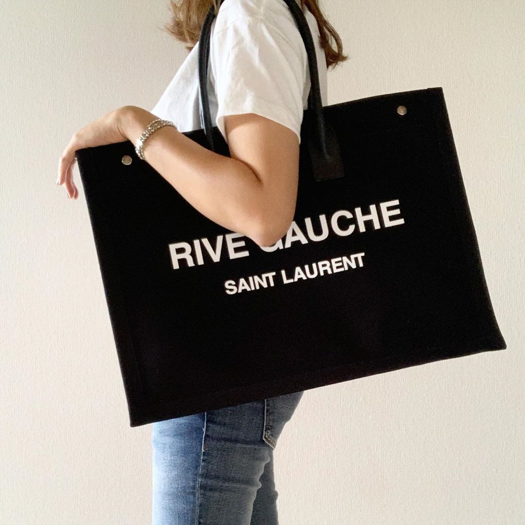 Saint Laurent Rive Gauche Tote Bag In Black
