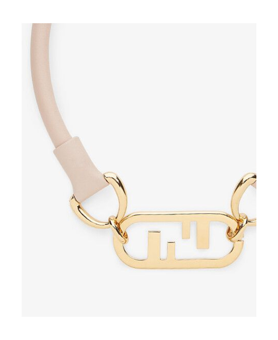 Fendi Logo Details Necklace In Yellow