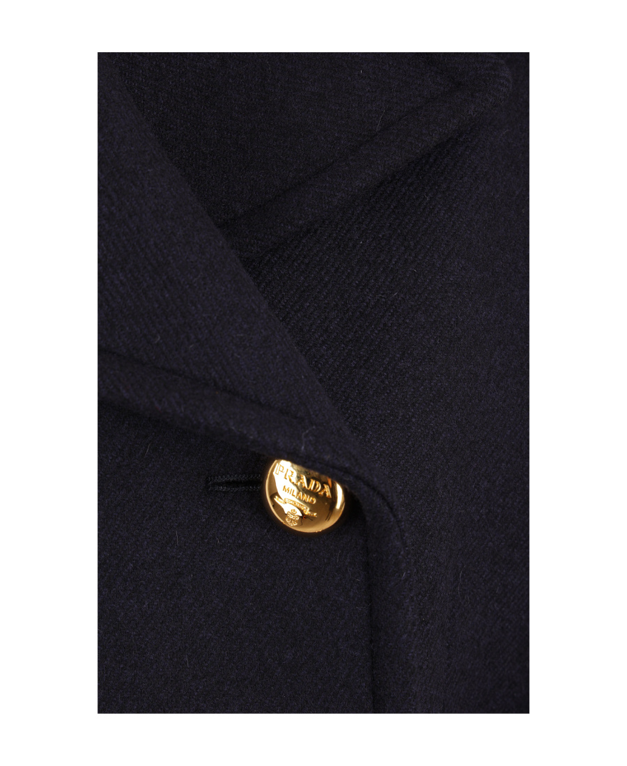 Prada Double-breasted Virgin-wool Coat In Blue