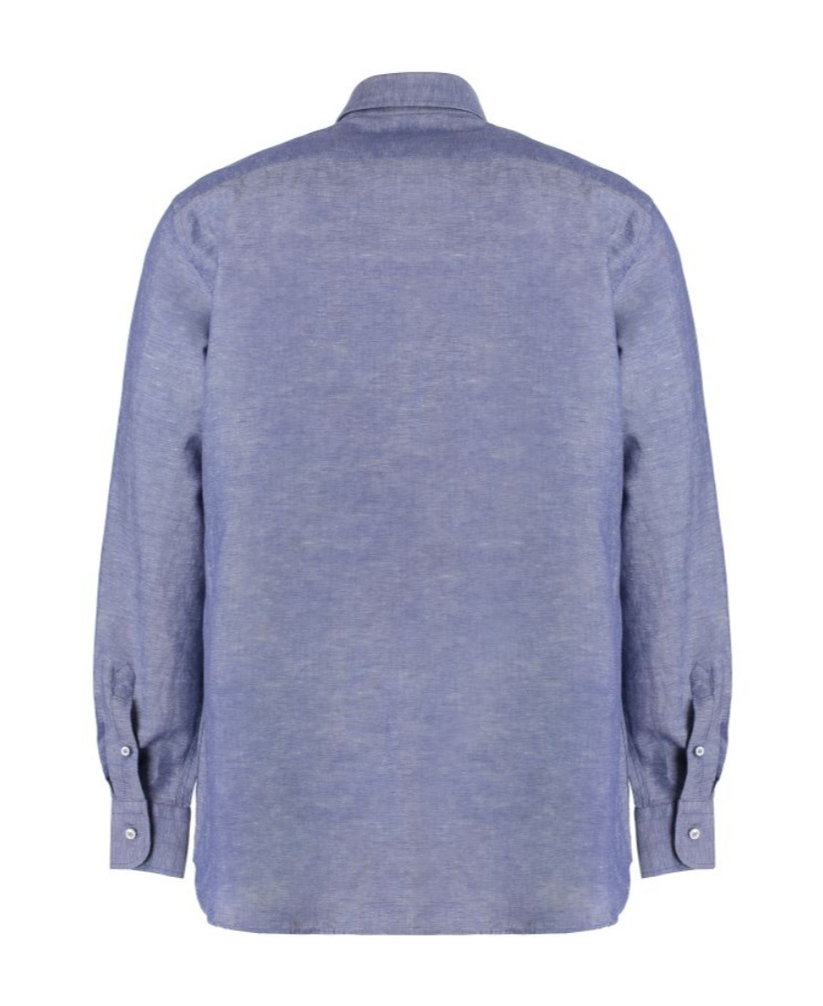 Paul & Shark Logo Long-sleeved Shirt In Blue